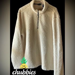 Men’s- Chubbies- Fresh Powder QuarterZip HiPile Jacket, Sz Large, EUC